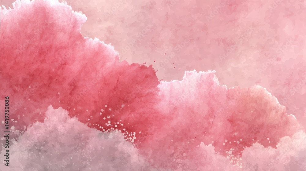 Obraz premium A soft, abstract watercolor design featuring shades of pink, creating a dreamy and serene atmosphere.