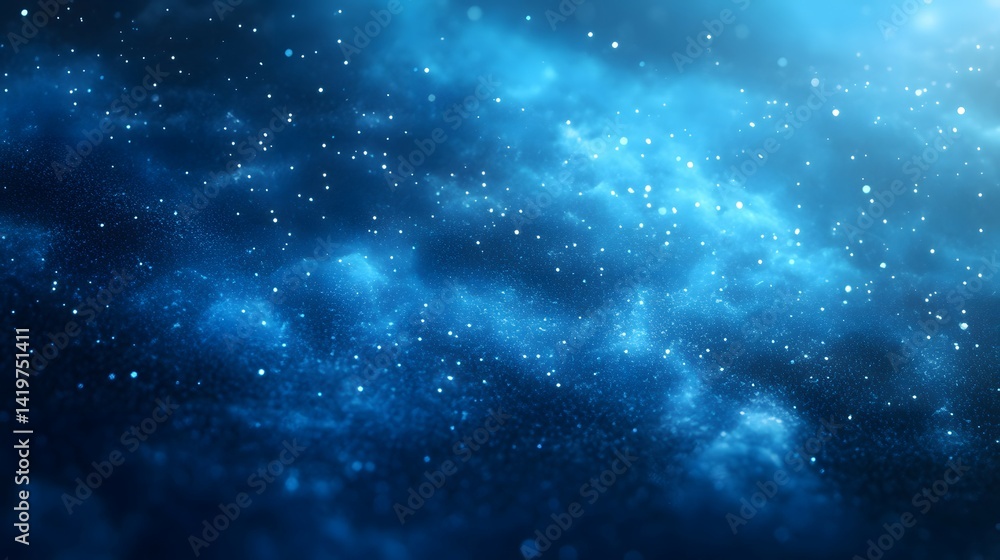 Naklejka premium Deep space nebula, a cosmic blue night sky.