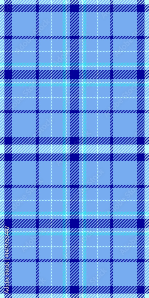Carpet texture seamless check, gorgeous pattern plaid vector. Single textile tartan fabric background in blue and indigo colors.