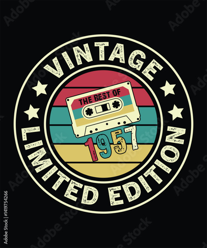 Funny Old School Hip Hop Retro Vintage Cassette Music Mixtape T shirt Design