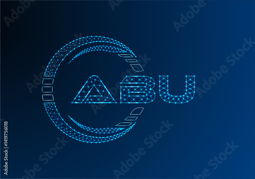 ABU low poly letter logo vector design. ABU lower poly logo design.