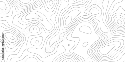 Abstract Topographic map grid background. Multi layer seamless geometric pattern. Topographic canyon map relief texture with curved layers. Modern white paper background.