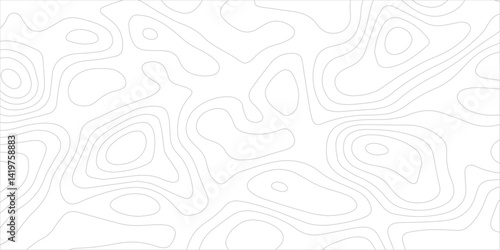 Abstract Topographic map grid background. Multi layer seamless geometric pattern. Topographic canyon map relief texture with curved layers. Modern white paper background.