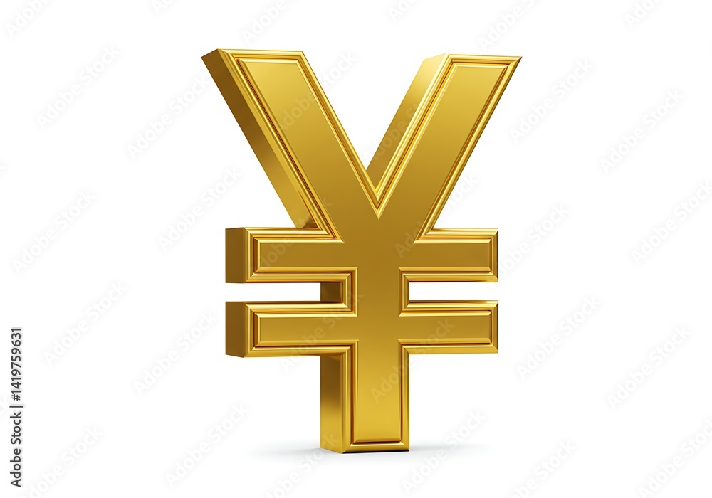 Fototapeta premium Golden yen symbol