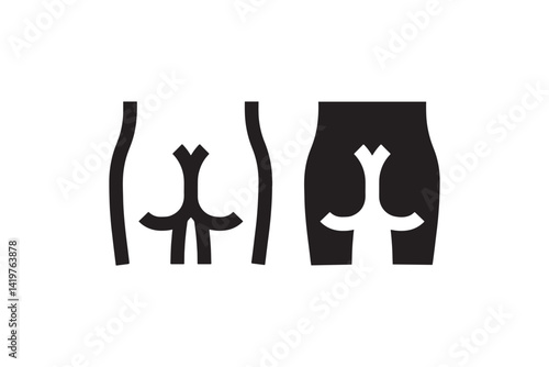 Hip joint icon in outline and solid style Vector