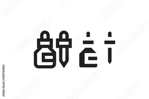 Dropper bottle vector icons for liquid medicine Vector