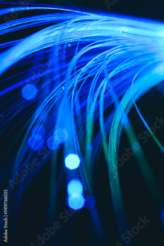 Fiber Optic strands: illuminated fiber optic strands create a stunning visual display, showcasing the beauty and intricate details of modern communication technology.