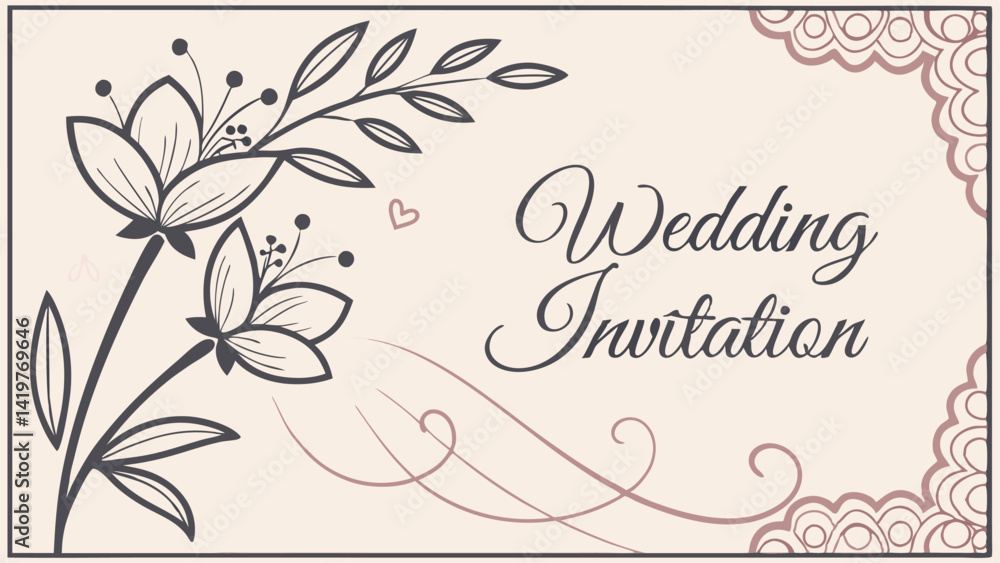 Obraz premium greeting card with flowers