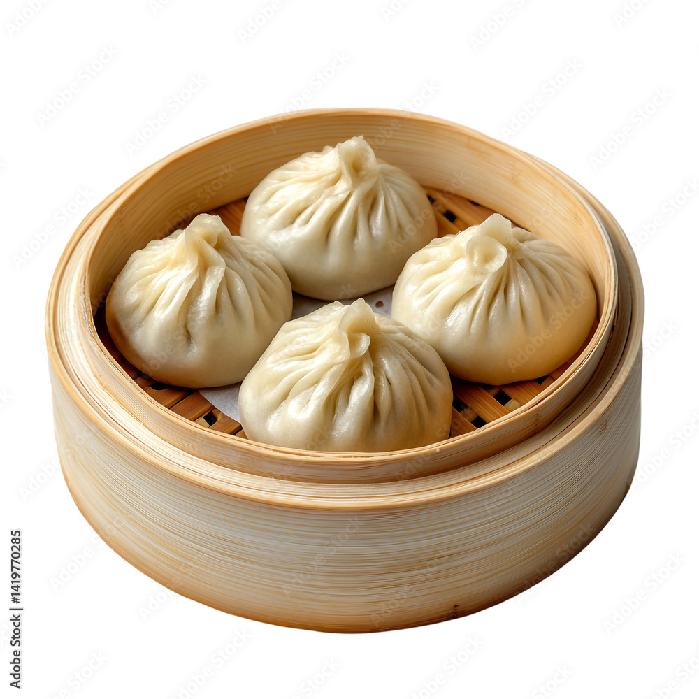 Steamed buns baozi with Green Curry Chicken on isolated on transparent png background.. Steamed buns baozi with Green Curry Chicken on isolated on transparent png background..