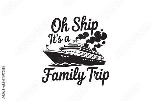 cruise family trip design illustration vector