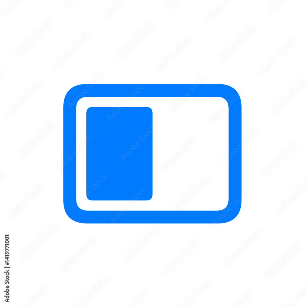 Filled Leading Half Rectangle Icon Filled Leading Half Rectangle Icon