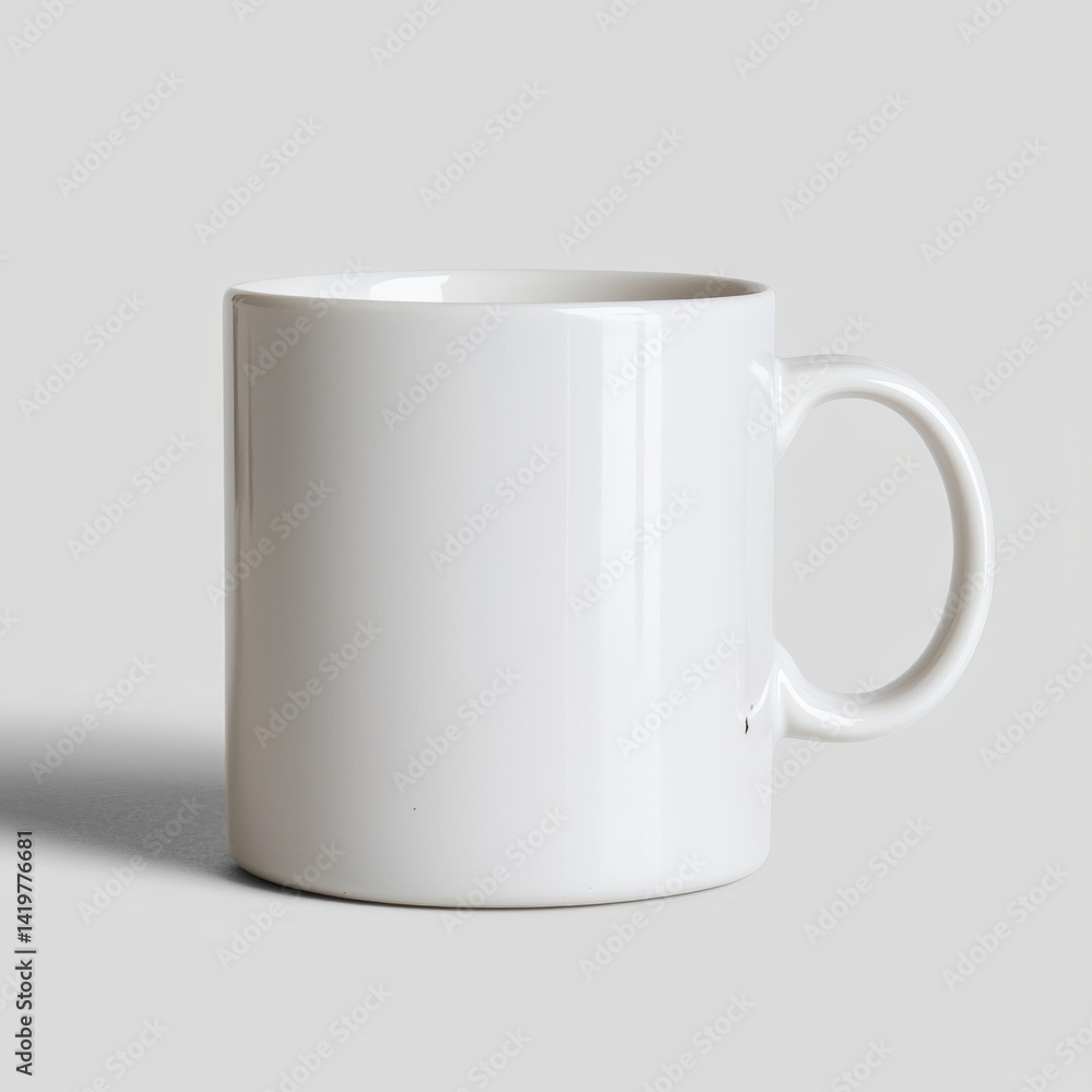 Simple White Ceramic Coffee Mug for Mockups and Product Presentations Simple White Ceramic Coffee Mug for Mockups and Product Presentations