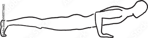 yoga-pose-Four-Limbed Staff-Chaturanga Dandasana-illustration