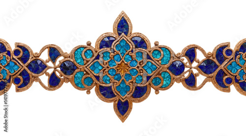 PNG, Ramadan, mosaic ornament, isolated on white background, created with Generative AI technology
