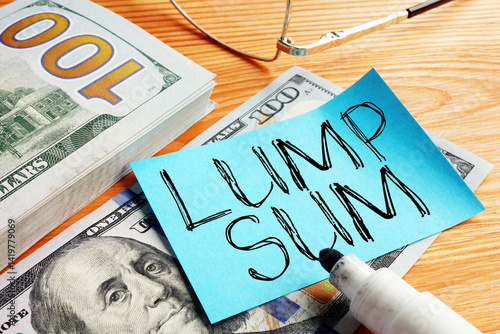 Bilde på lerret Lump Sum Payment is shown on the photo using the text
