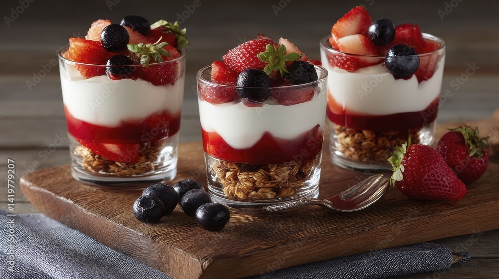 Individual strawberry parfaits layered wi-4 - parfait dessert refreshing spring still Individual strawberry parfaits layered wi-4 - parfait dessert refreshing spring still