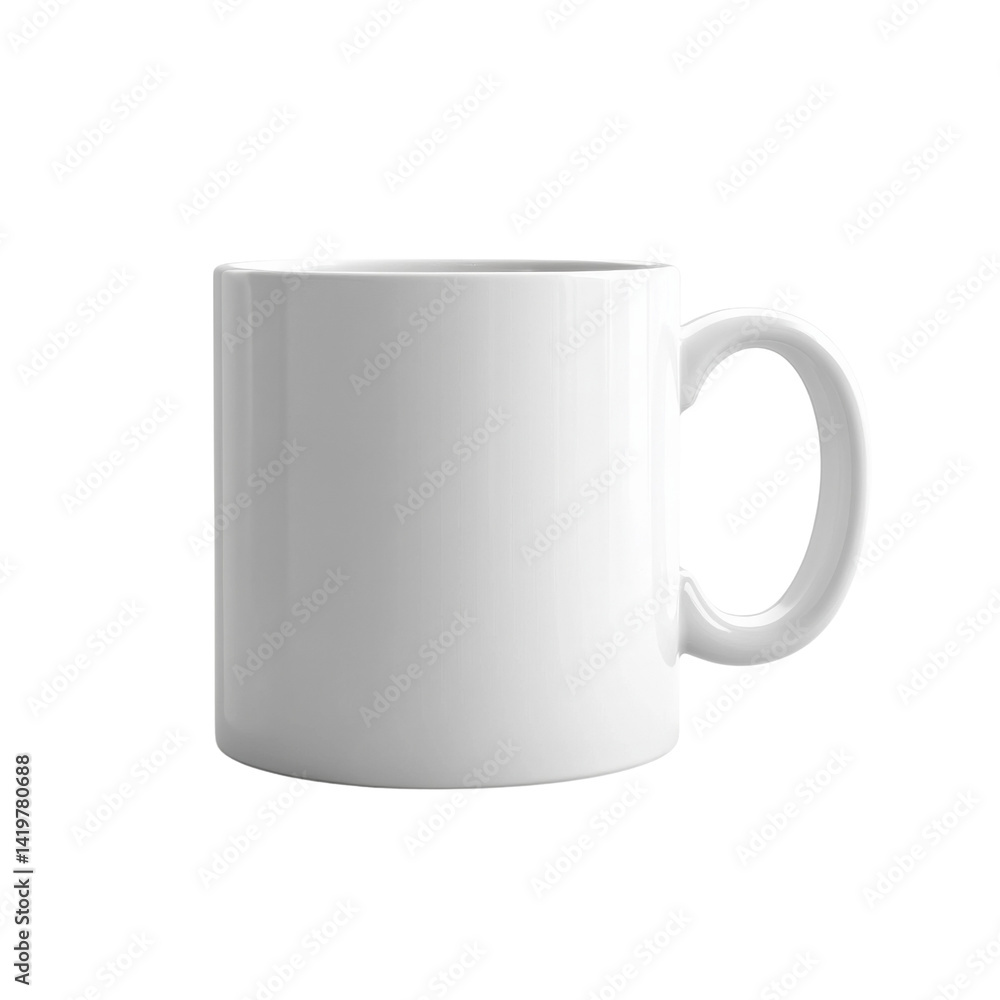 A white coffee mug with no design on it A white coffee mug with no design on it