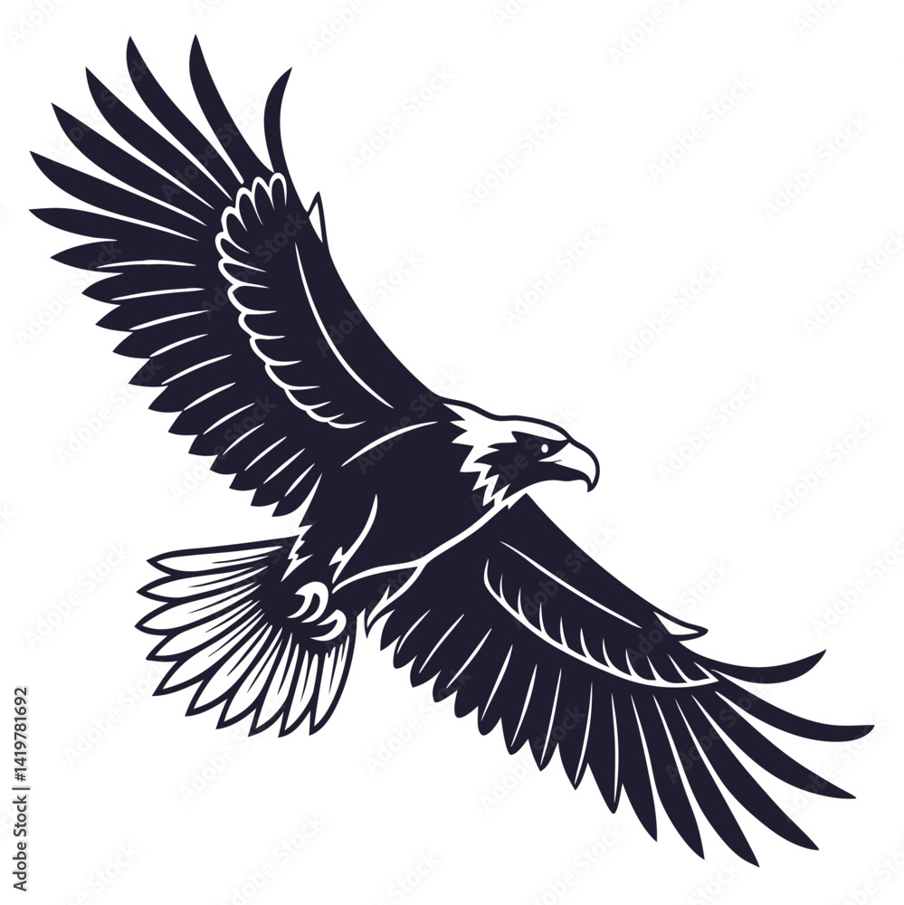 Obraz premium A vector style silhouette eagle.eps