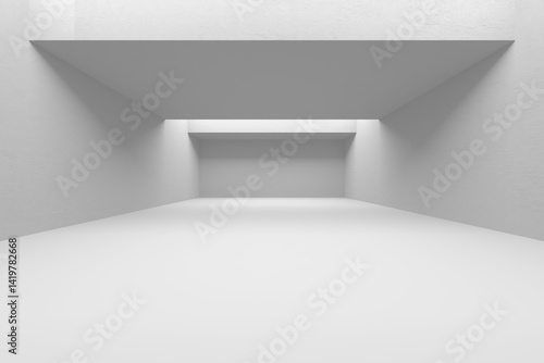 Wallpaper Mural Minimalist abstract white geometric interior with sharp angles and shadows. 3d render. Torontodigital.ca