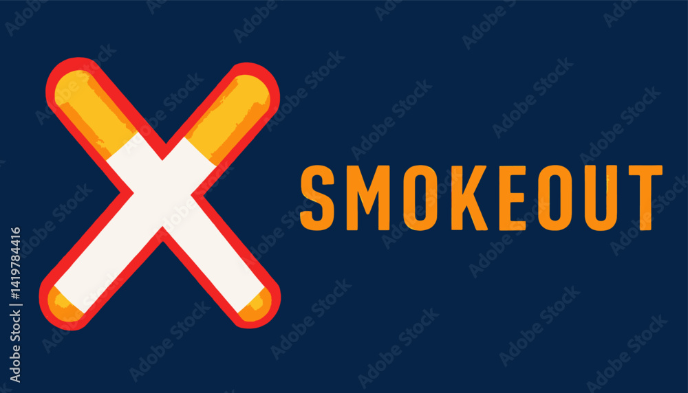 Fototapeta premium Smokeout: Crossed Cigarettes on Dark Blue