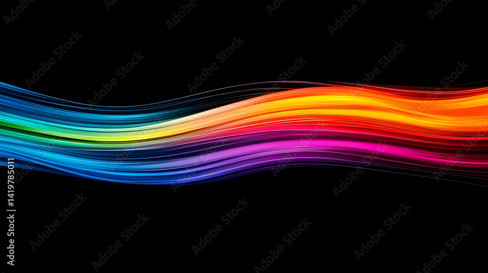 Obraz premium Colorful Abstract Rainbow Waves