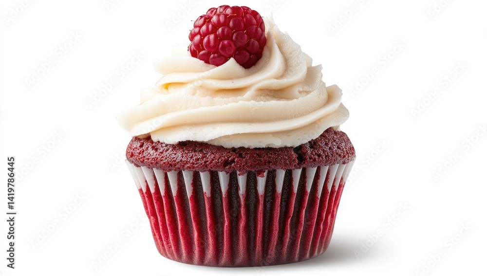 Delicious Red Velvet Cupcake with Raspberry Delicious Red Velvet Cupcake with Raspberry