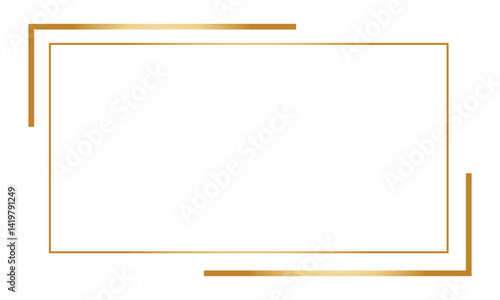Frame, simple thin line border. Horizontal vintage rectangle photo frame. Slim lines vector illustration isolated on white background. EPS 10