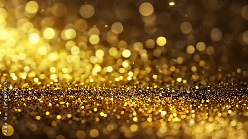 A shimmering golden background with sparkling bokeh effects, ideal for festive and celebratory themes A shimmering golden background with sparkling bokeh effects, ideal for festive and celebratory themes