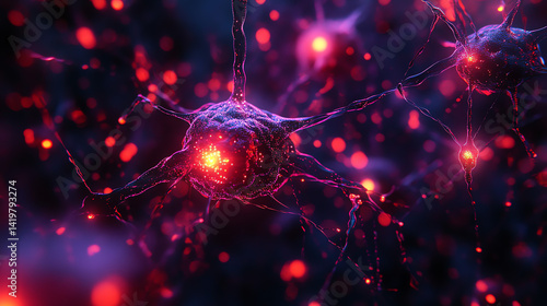 Futuristic AI neural network with glowing interconnected nodes, showcasing deep learning on a dark tech background. Perfect for AI, tech, and sci-fi themes.