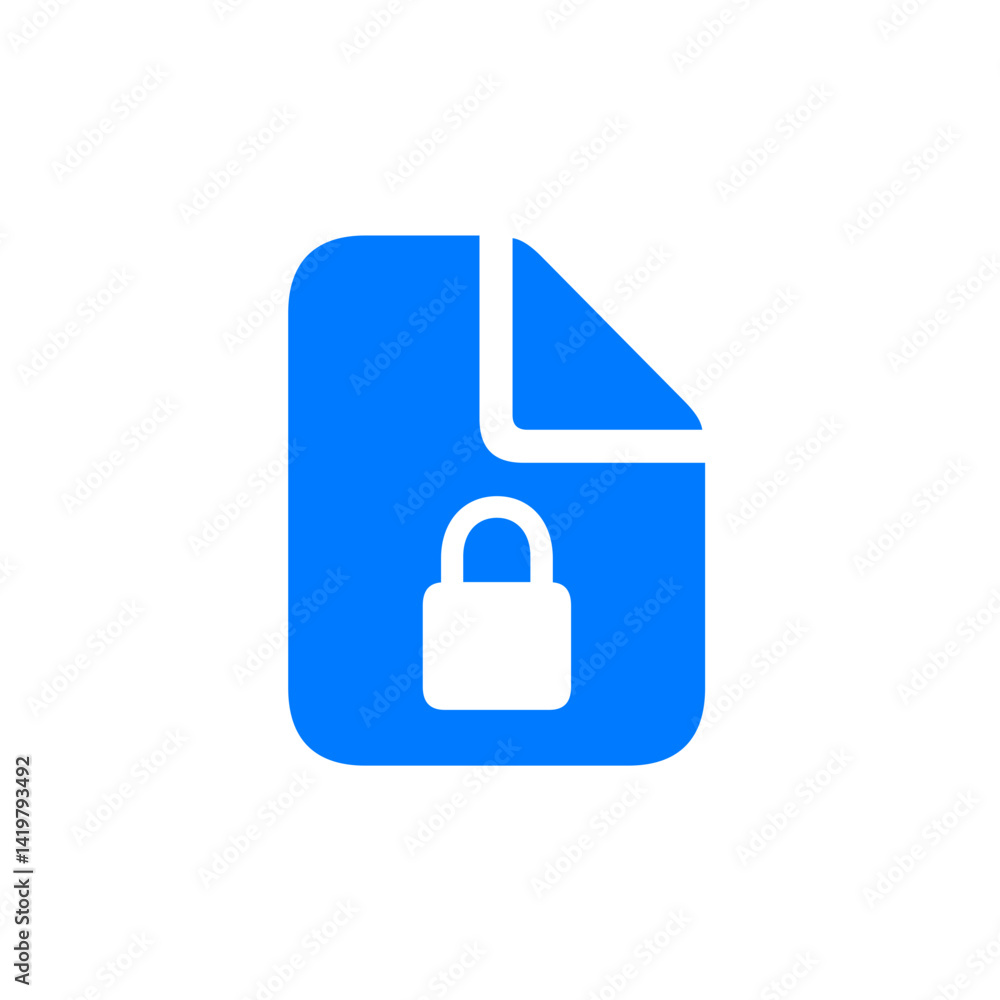 Filled Document Lock Icon Filled Document Lock Icon