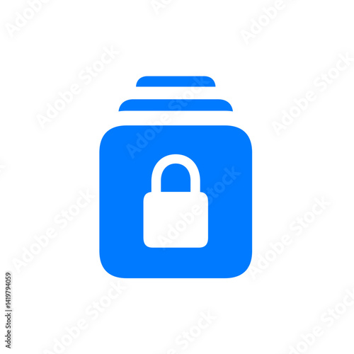 Locked Square Stack Fill Icon