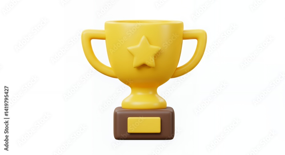 Winning Trophy Isolated on White Background for Success Concept Winning Trophy Isolated on White Background for Success Concept