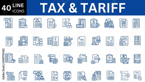 Obraz na plátně Tax and Tariff editable icon set