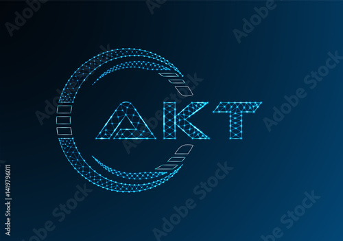 AKT low poly letter logo vector design. AKT lower poly logo design.