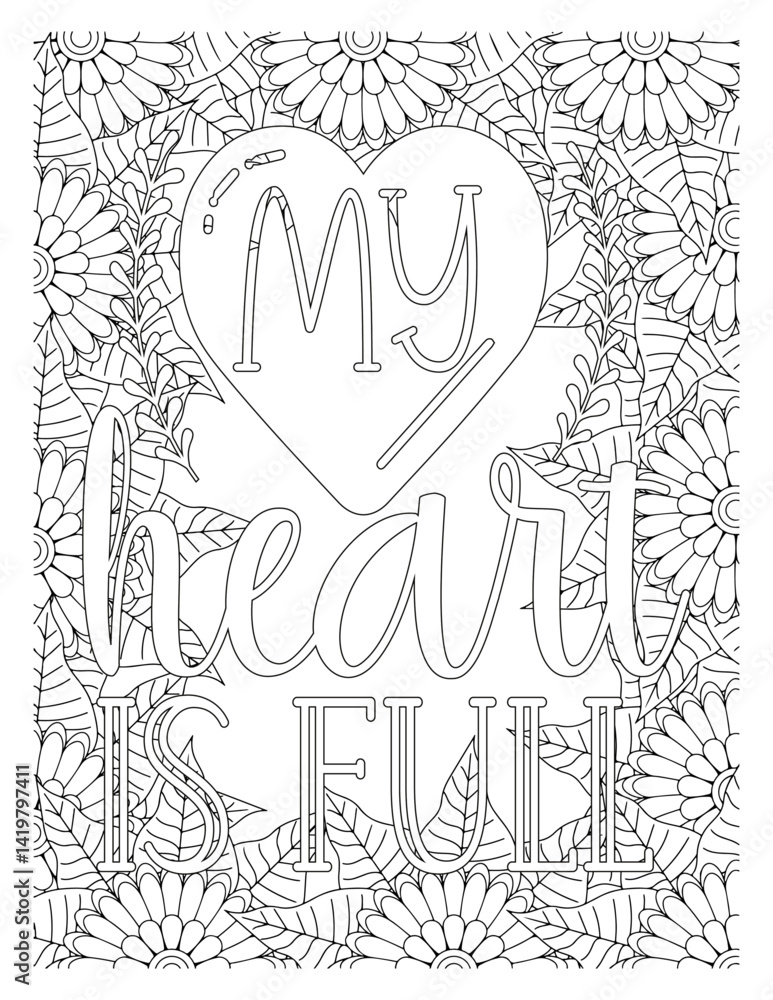 Naklejka premium Mothers-Day-Quotes-Coloring Pages. set of hand drawn sketch doodle hearts