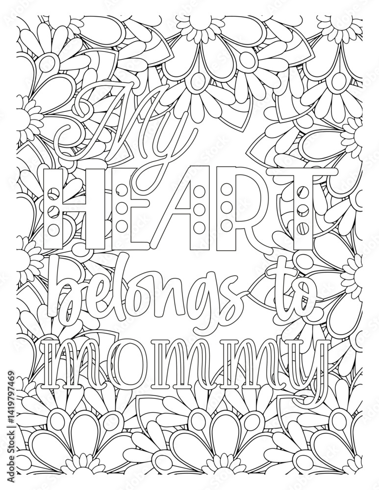 Fototapeta premium Mothers-Day-Quotes-Coloring Pages. 