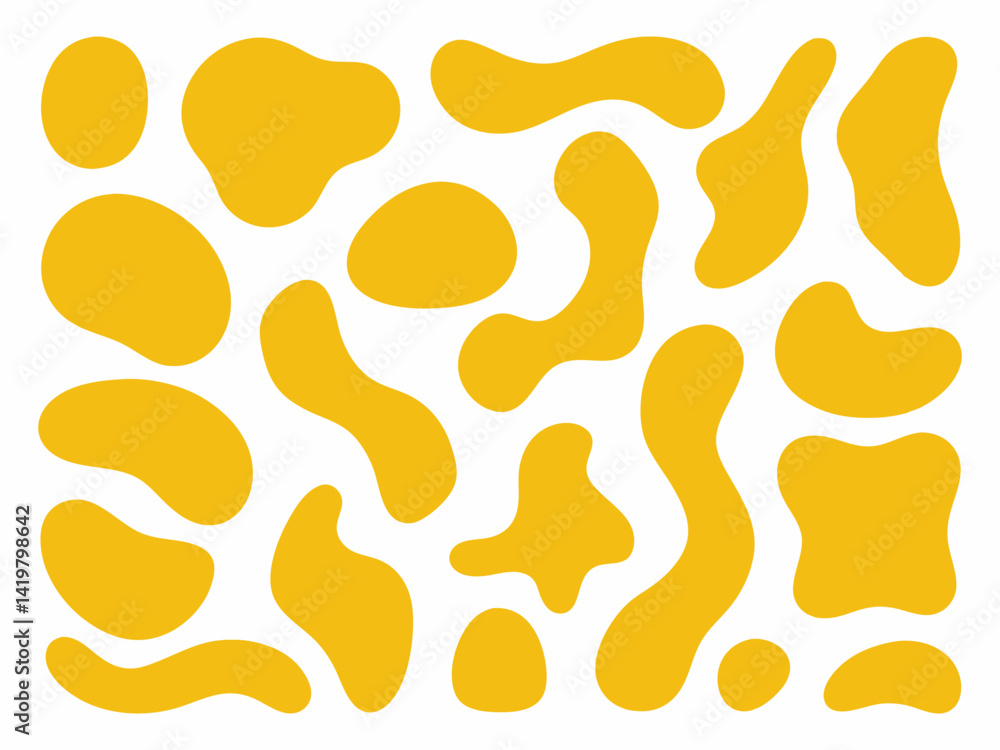 Fototapeta premium Abstract Yellow Liquid Organic Shapes - Modern Flat Design.