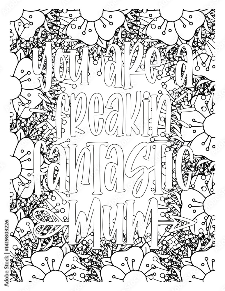 Obraz premium Mothers-Day-Quotes-Coloring Pages. vector illustration of a halloween background
