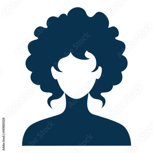 latin woman with voluminous curls silhouette icon