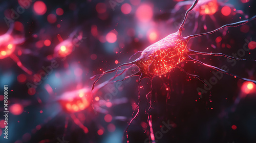 Futuristic AI neural network with glowing interconnected nodes, showcasing deep learning on a dark tech background. Perfect for AI, tech, and sci-fi themes.