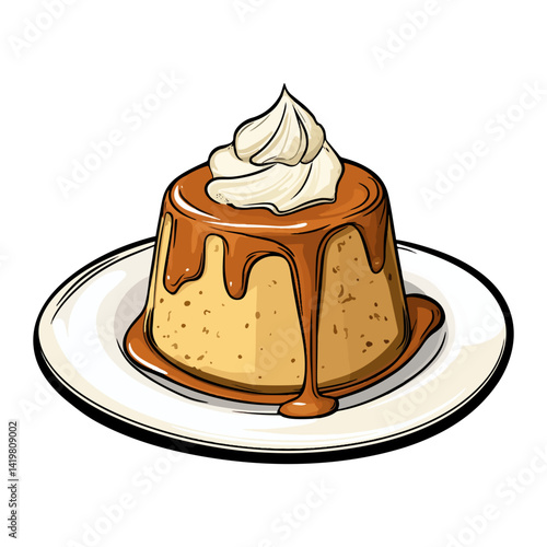 caramel pudding,vector
