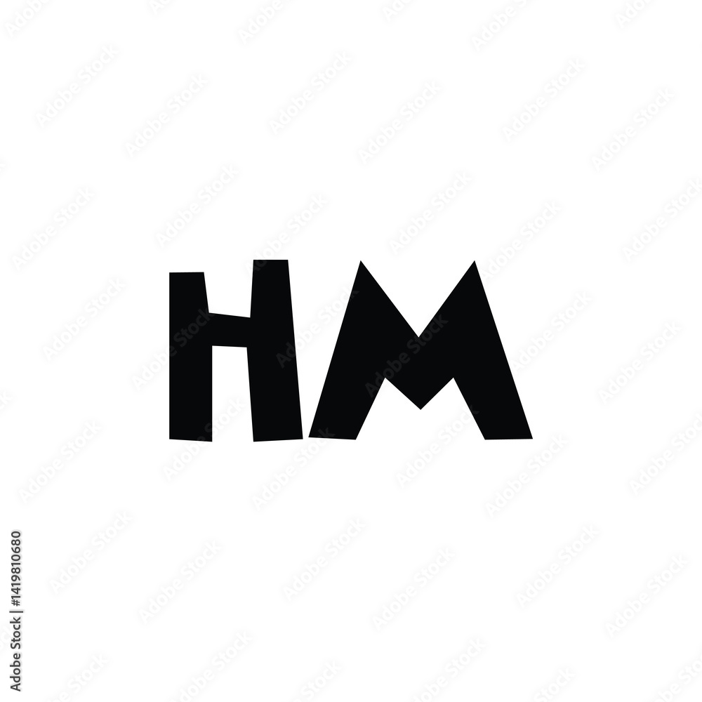 HM monogram logo design letter text name symbol monochrome logotype alphabet character simple logo HM monogram logo design letter text name symbol monochrome logotype alphabet character simple logo