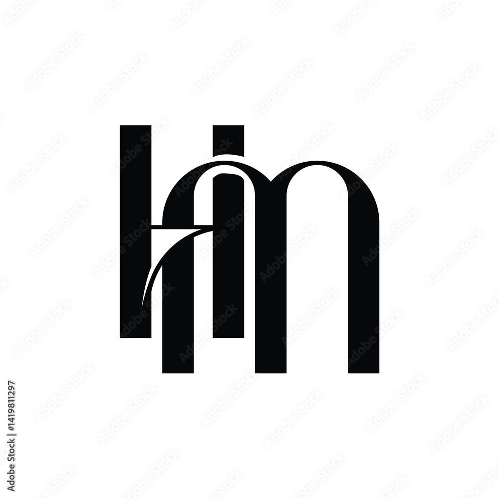 HM monogram logo design letter text name symbol monochrome logotype alphabet character simple logo HM monogram logo design letter text name symbol monochrome logotype alphabet character simple logo