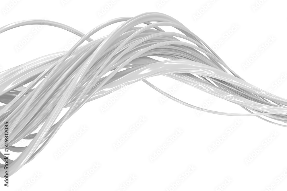 Abstract flowing white lines wave pattern for modern design. 3d render Abstract flowing white lines wave pattern for modern design. 3d render