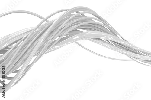 Abstract flowing white lines wave pattern for modern design. 3d render