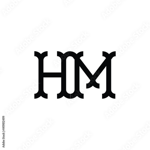 HM monogram logo design letter text name symbol monochrome logotype alphabet character simple logo
