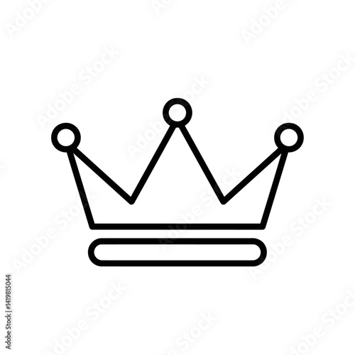 Simple Black and White Crown Royalty, Success, Isolated Icon