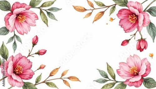 Delicate watercolor floral pattern, ideal for spring flyers , brochure, advertising