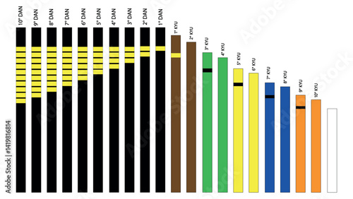 Kyokushinkai Karate belt skill levels, Karate belt Hierarchy, martial arts degree designations, Japanese martial arts, Sempai and Sensei belts, Karate belt system with patches, Belts for martial arts