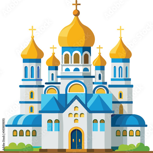 Wallpaper Mural Russian Orthodox church Vector  Torontodigital.ca